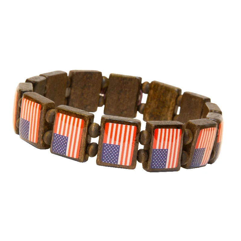 Chic And Stylish Jewelry At Exclusive Prices All American Flag (AF 14 tile) - Fundraising Bracelet