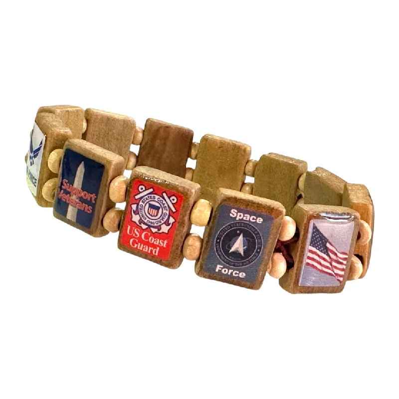 Personalized Jewelry Sale – Meaningful Gifts At Great Prices American Veteran (AV 12 tile) - Fundraising Bracelet