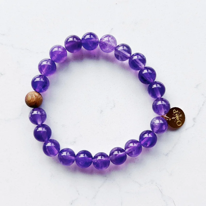 Luxury Handcrafted Jewelry For Elegant Looks Barrel Bead Bracelet - Amethyst