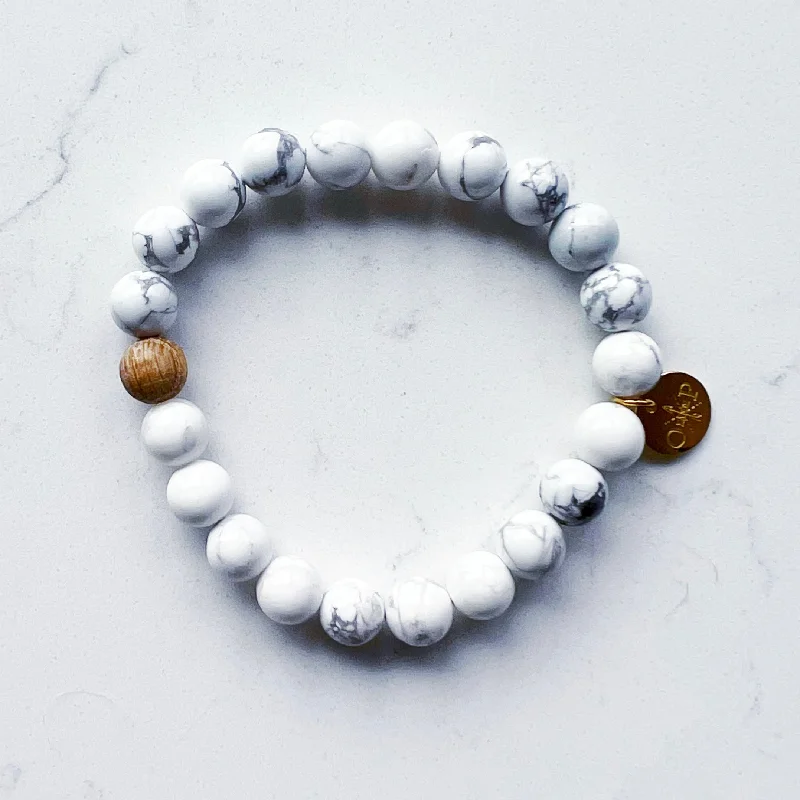 Handmade Pearl Jewelry For Timeless Elegance Barrel Bead Bracelet - Howlite