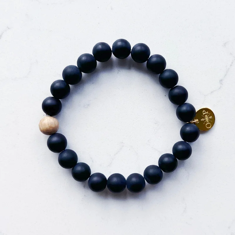 Modern Statement Jewelry For Bold Styling Barrel Bead Bracelet - Matte Onyx