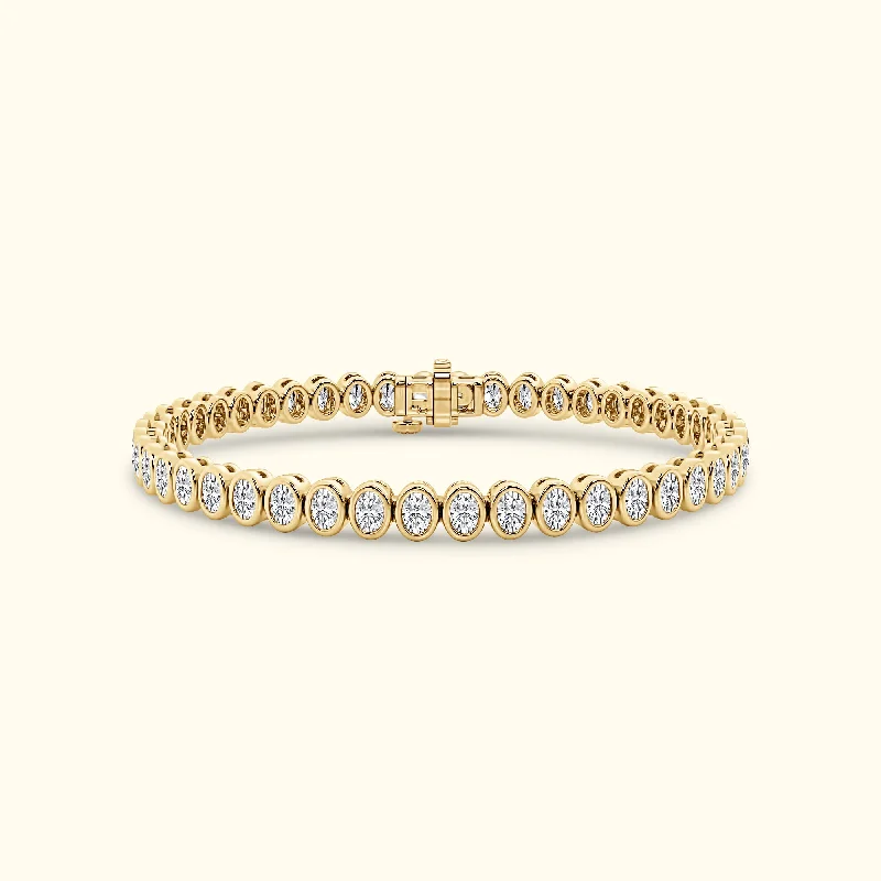 Exclusive Jewelry Sale – Shine For Less Vintage-Modern Style Offers Bezel Set 8.00ct Oval Tennis Bracelet