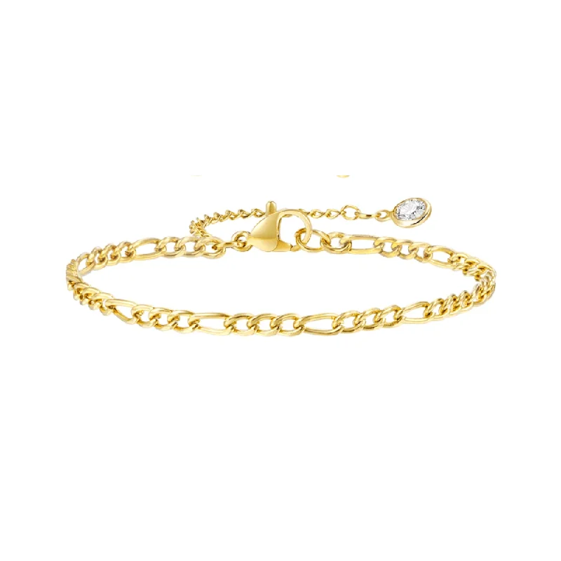 Final Call For Exquisite Jewelry At Reduced Rates Sleek Style Discounts Classic Gold Figaro Chain Bracelet