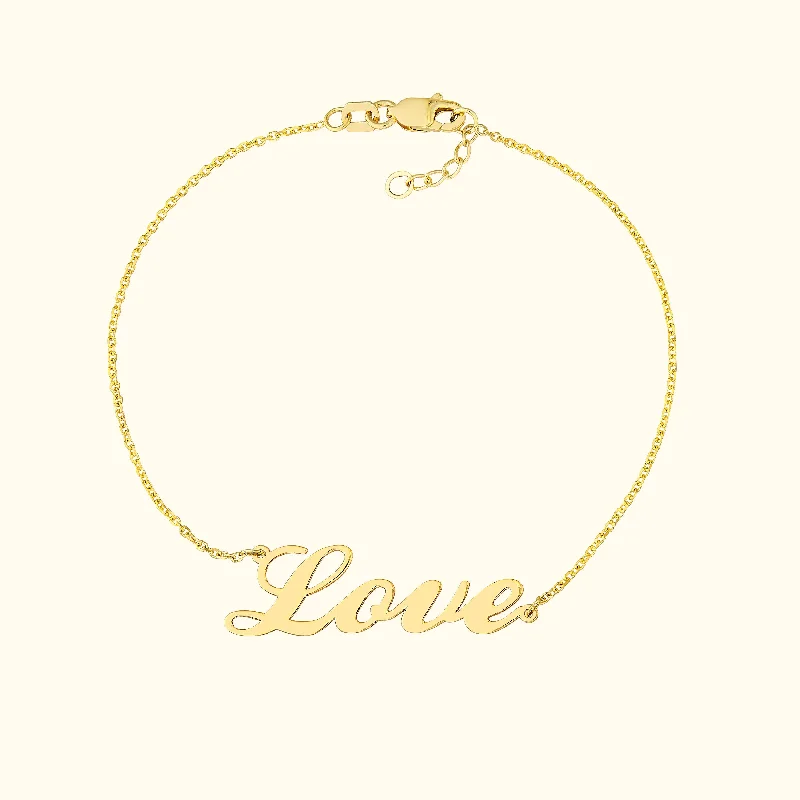 Special Jewelry Deals – Upgrade Your Collection Hurry Before It'S Gone Cursive 'Love' Bracelet