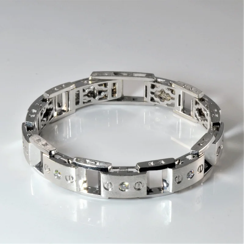 Sparkle For Less – Shop Our Limited-Time Jewelry Deals Industrial Motif Diamond Bracelet | 1.20ctw | 8.5" |