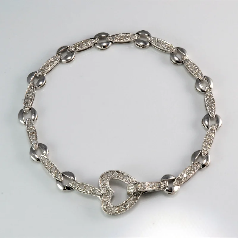 Seasonal Jewelry Sale – Upgrade Your Style Today Heart Diamond Chain Bracelet | 0.75 ctw, 7.5''|