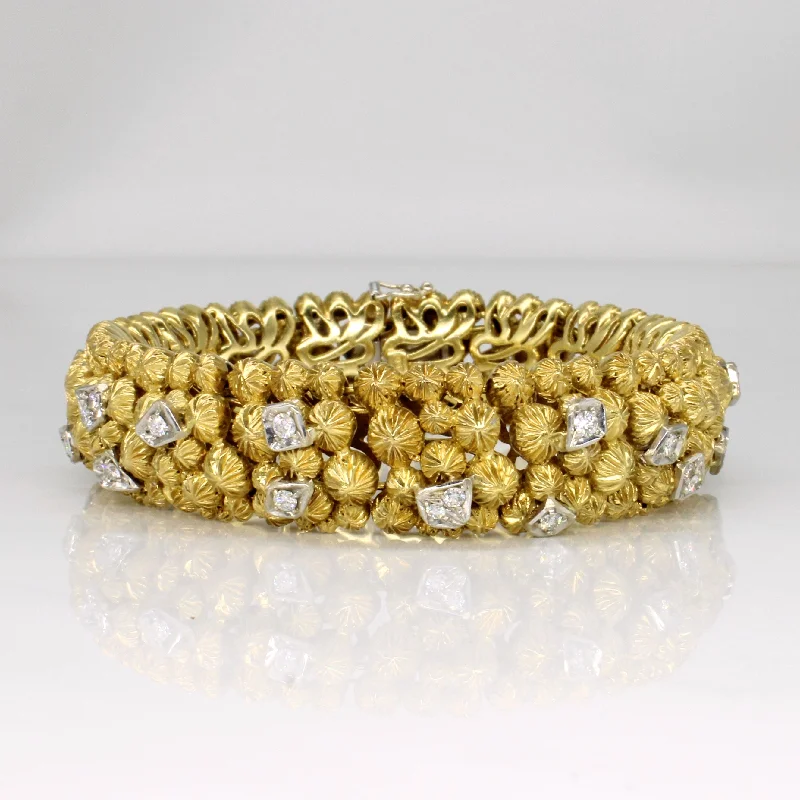 Limited-Time Jewelry Sale – Elegant Styles At Less Affordable Trendy Fashion Diamond Textured 18k Bracelet | 0.9ctw | 7.25" |