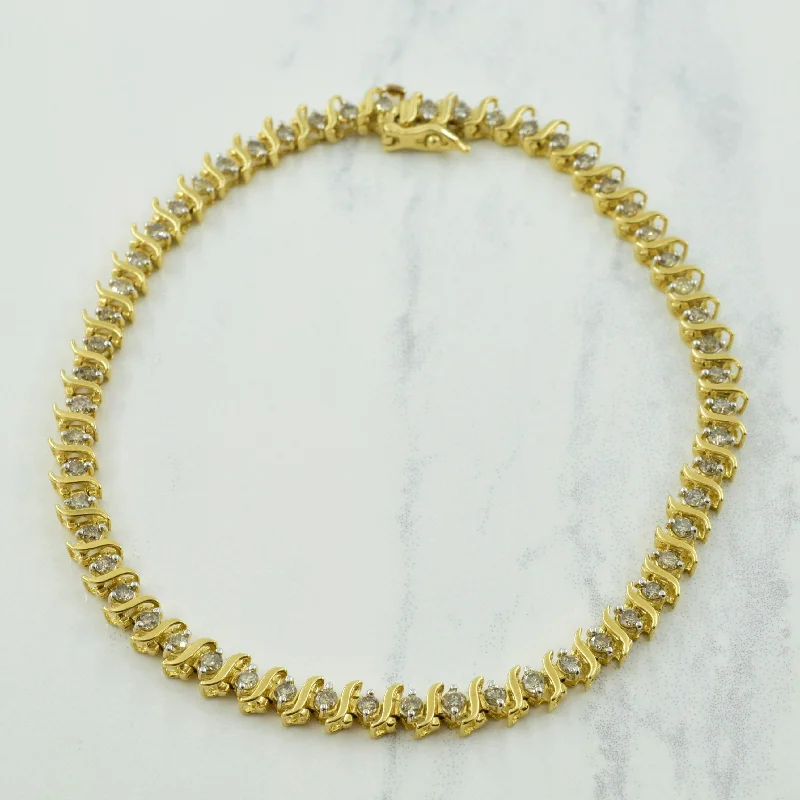 Exclusive Jewelry Sale – Sparkle For Less Premium Style Offers Diamond Yellow Gold 10k Bracelet | 2.00ctw | 8" |