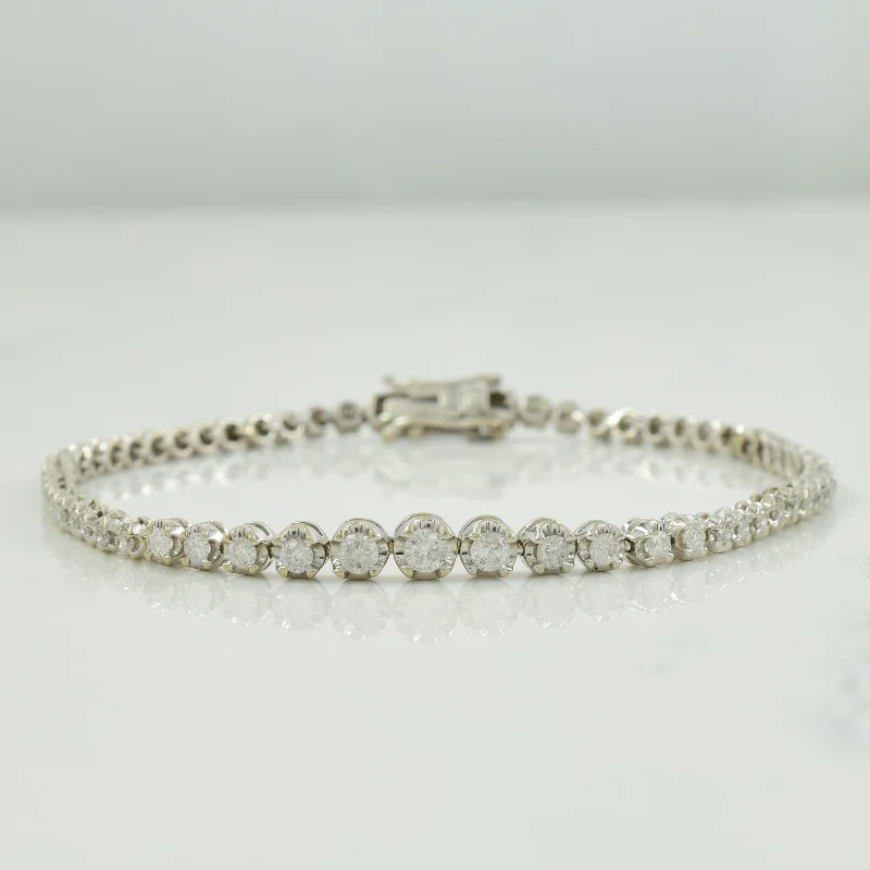 Fashion-Forward Jewelry At Incredible Prices Insane Discount Onslaught Diamond Tennis 14k White Gold Bracelet | 1.04ctw | 7" |