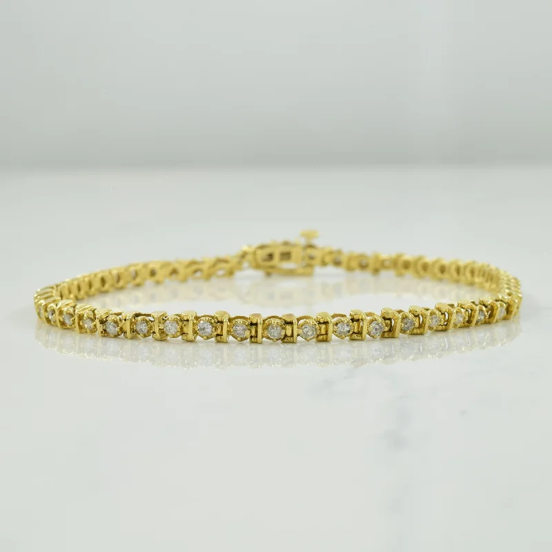 Chic And Stylish Jewelry At Exclusive Prices Winter Warehouse Sale Diamond Tennis 14k Yellow Gold Bracelet | 1.27ctw | 7.25" |