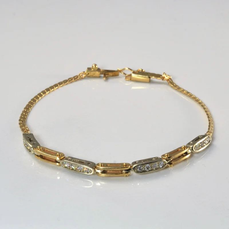 Best-Selling Jewelry Now Available At Special Deals Romantic Fashion Discounts Diamond Two Tone Gold Chain Bracelet | 0.20ctw | 8" |