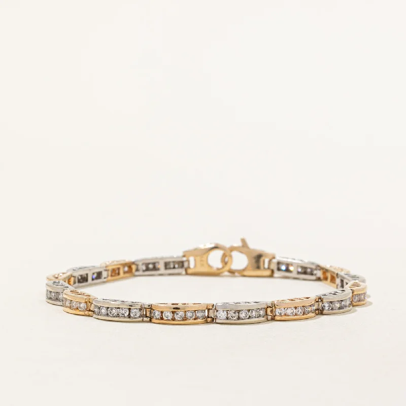 Exclusive Jewelry Discounts – Shop Now For Savings Sporty Fashion Offers Diamond Two Toned Gold Bracelet | 2.57ctw | 7" |