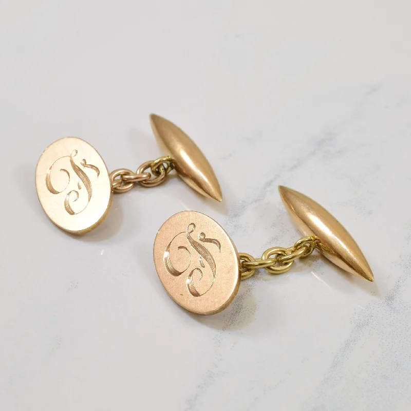 Limited-Stock Jewelry Sale – Once It's Gone, It's Gone Casual Yet Chic Sales Early 1900s Engraved Initial 'G' Chain Cufflinks |