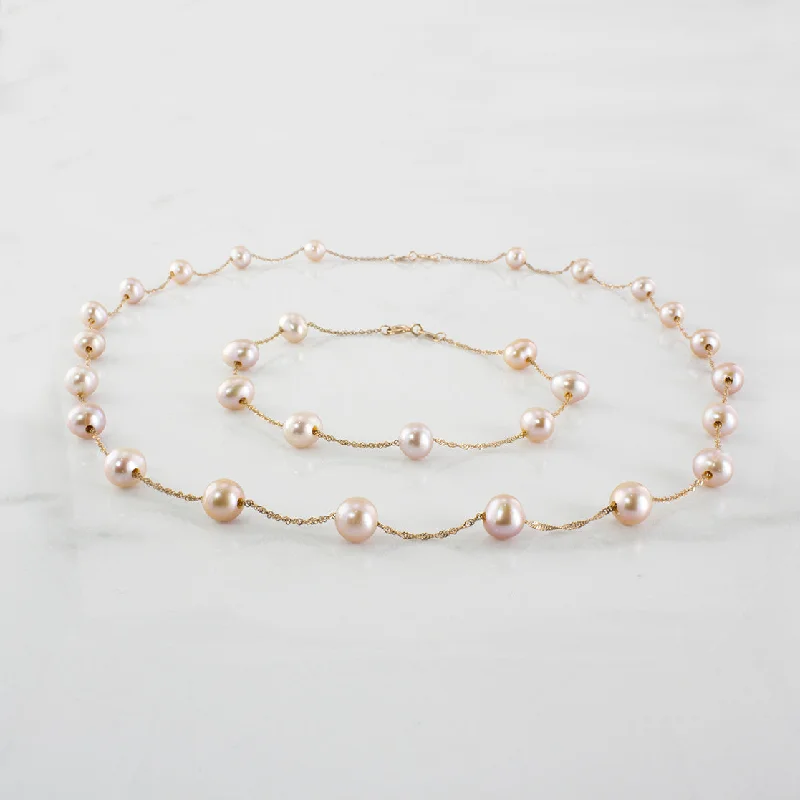 Elegant Jewelry Pieces At Unbelievable Prices Summer Fashion Effy' Pearl Bracelet & Necklace Set |