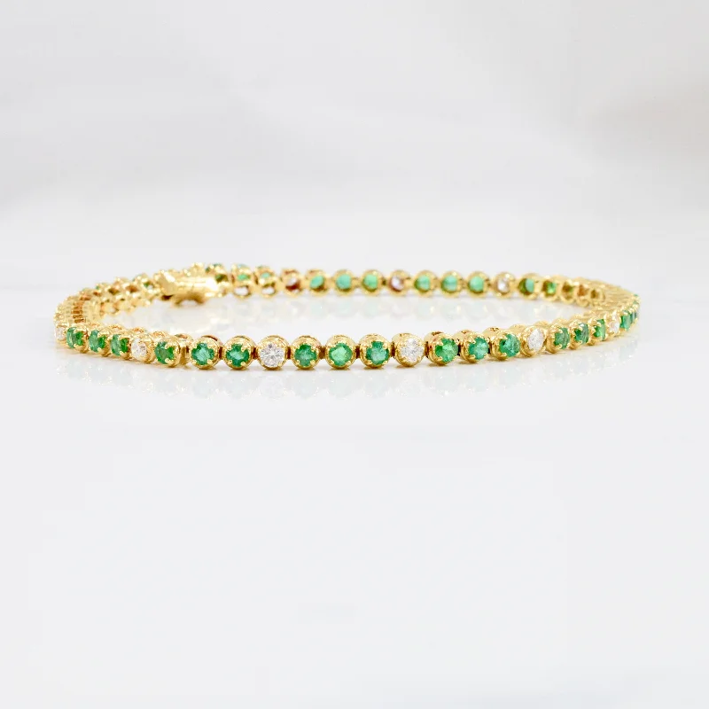 Breathtaking Jewelry At Limited-Time Savings Luxe Style Discounts Emerald & Diamond Tennis Bracelet | 0.52ctw, 1.68ctw | 7" |