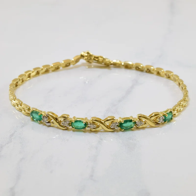 Save On Luxury Jewelry Pieces – Limited-Time Offers Vintage Style Deals Emerald & Diamond Bracelet | 0.72ctw, 0.15ctw | 7" |