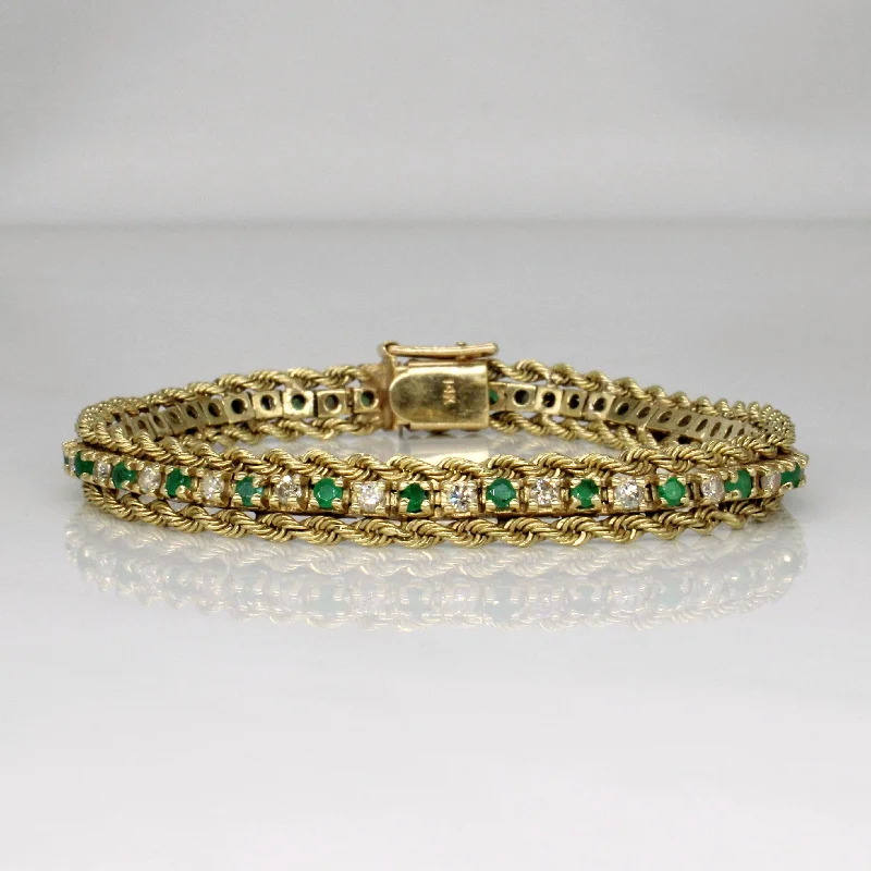 Grab Exquisite Jewelry At The Lowest Prices Romantic Fashion Discounts Emerald & Diamond Bracelet | 1.16ctw, 1.12ctw | 7" |