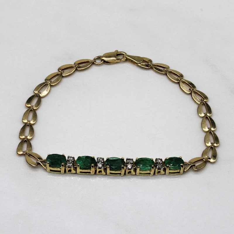 The Perfect Accessory For Less – Jewelry Sale Live Retro Style Promotions Emerald & Diamond Bracelet | 1.25ctw, 0.16ctw | 7" |