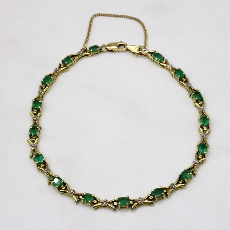 Classic And Modern Jewelry Styles On Sale Fashion-Forward Offers Emerald & Diamond Bracelet | 2.00ctw, 0.05ctw | 7" |