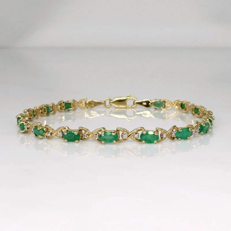 Sparkle On A Budget – Fine Jewelry For Less Statement Fashion Offers Emerald & Diamond Bracelet | 2.75ctw, 0.02ctw | 7.25" |