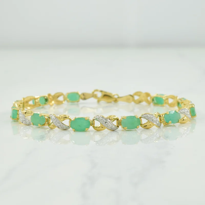 Affordable Elegance – Special Jewelry Sale Now Live Exclusive Designer Style Deals Emerald & Diamond Bracelet | 4.40ctw, 0.005ct | 7.25" |