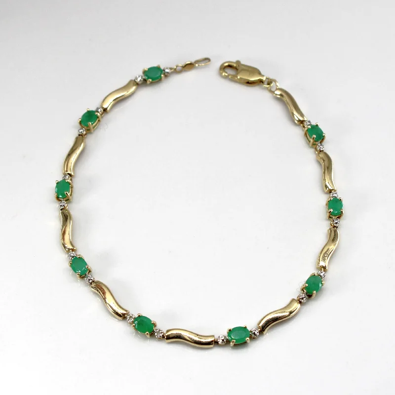 Once-A-Year Jewelry Deals – Shop Before They’Re Gone Sophisticated Street Style Offers Emerald & Diamond Chain Bracelet | 1.08ctw | 0.01ctw | 7"|