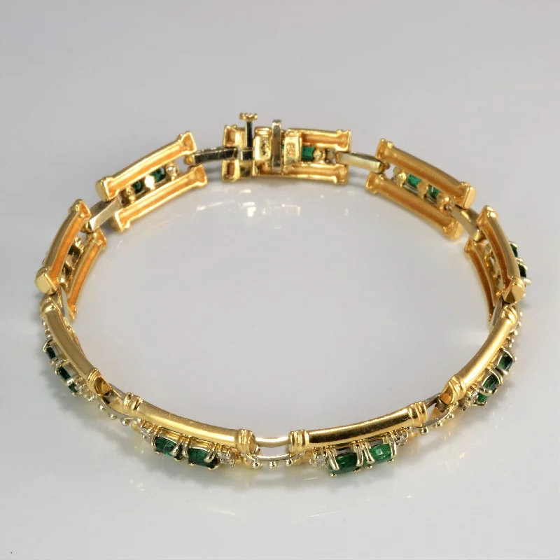 Sparkle For Less – Shop Our Limited-Time Jewelry Deals Playful Fashion Offers Emerald & Diamond Ladies Chain Bracelet | 0.18 ctw, 8''|