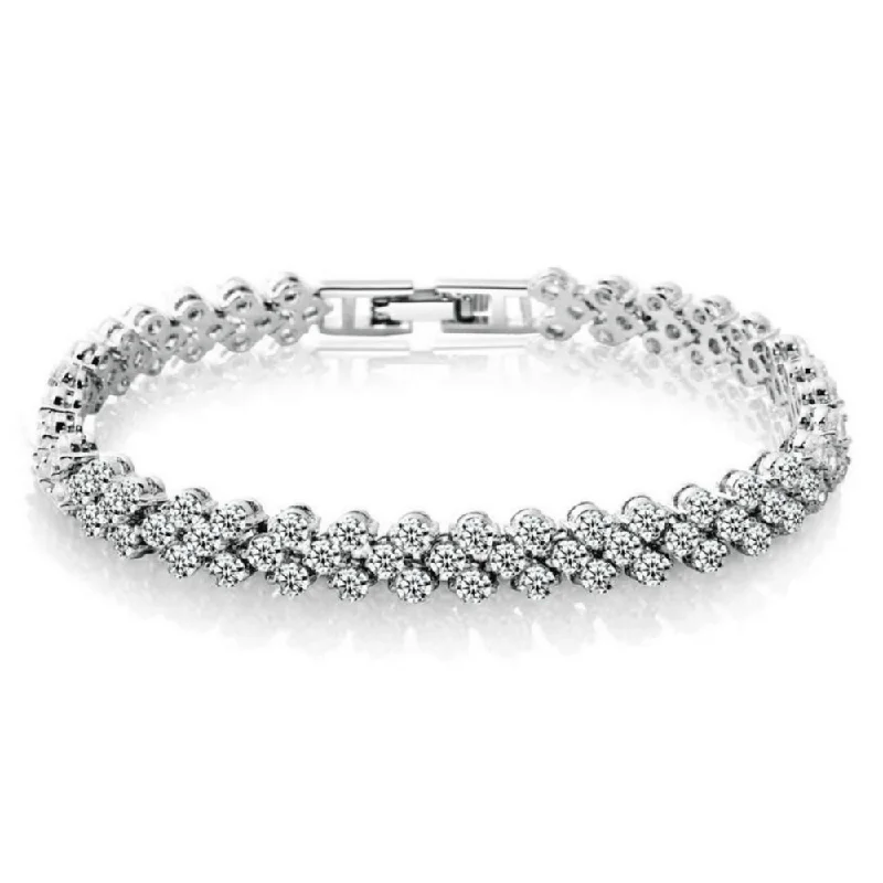 Elegant Jewelry At Unbeatable Offers – Shop Before It's Gone White Gold and Cubic Zirconia Tennis Bracelet for Women