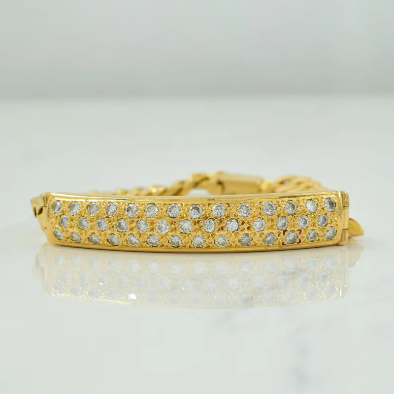 Limited-Stock Jewelry Sale – Shop Before It's Gone Premium Style Offers Flush Set Diamond 18k Yellow Gold Bracelet | 0.82ctw | 6.25" |