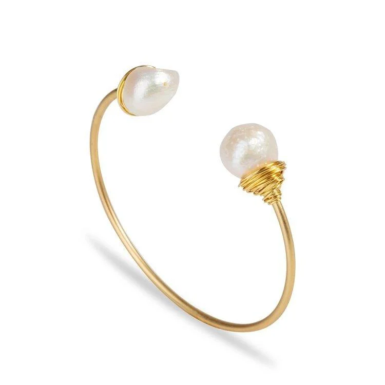 Waterproof Stainless Steel Jewelry For Lasting Beauty Gold Baroque Pearl Bracelet