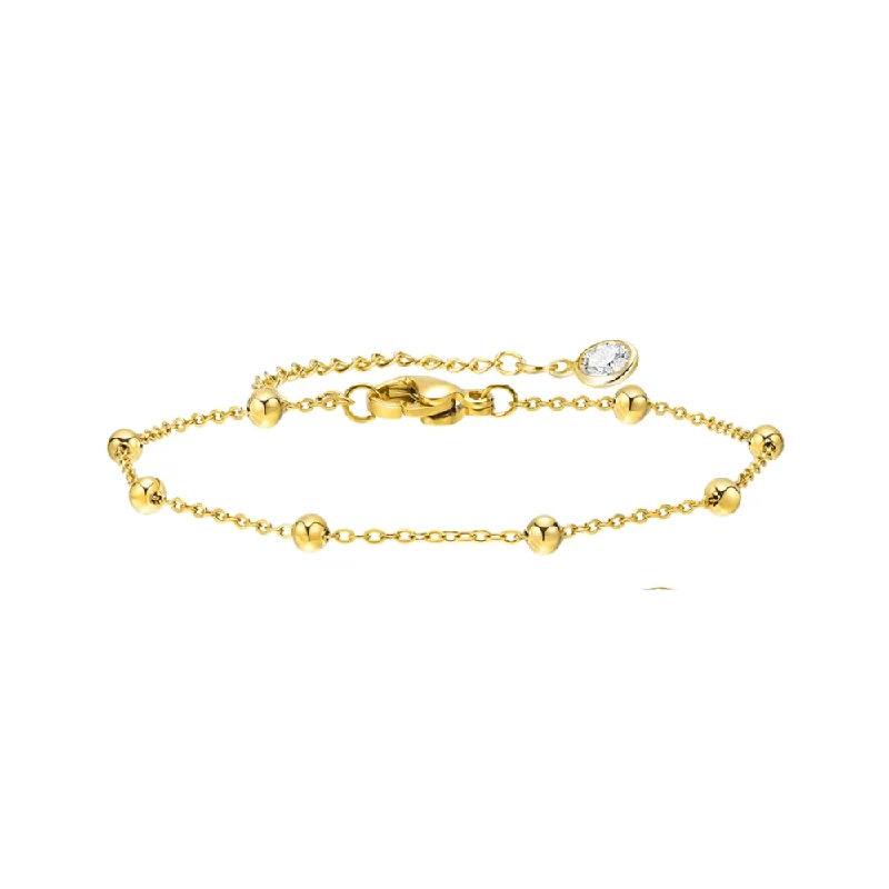 Premium Jewelry, Premium Discounts – Act Fast Vintage-Modern Style Offers Gold Beaded Link Bracelet with Adjustable Chain