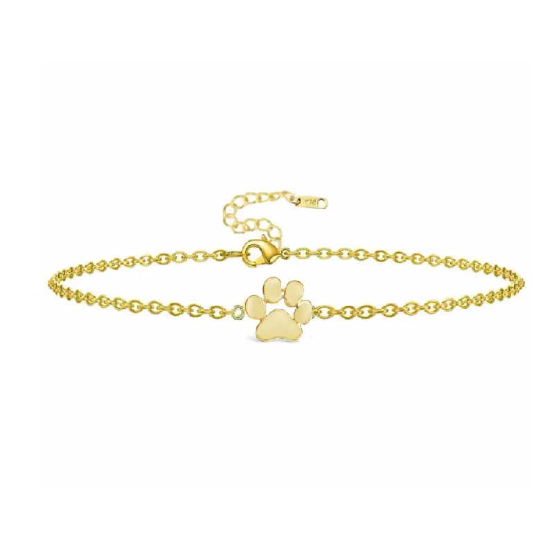 Affordable Luxury Jewelry For Every Occasion Gold-Plated Paw Print Bracelet for Pet Lovers - Available in Gold and Silver