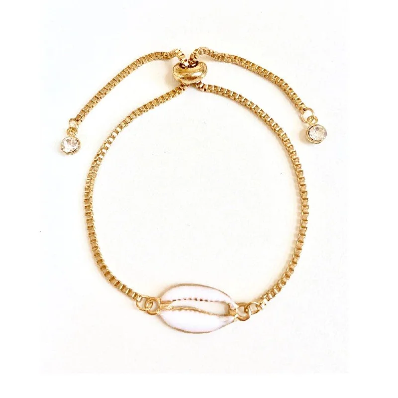 Limited Stock On Premium Jewelry At Low Prices Gold Seashell Bracelet Adjustable Spring Closure