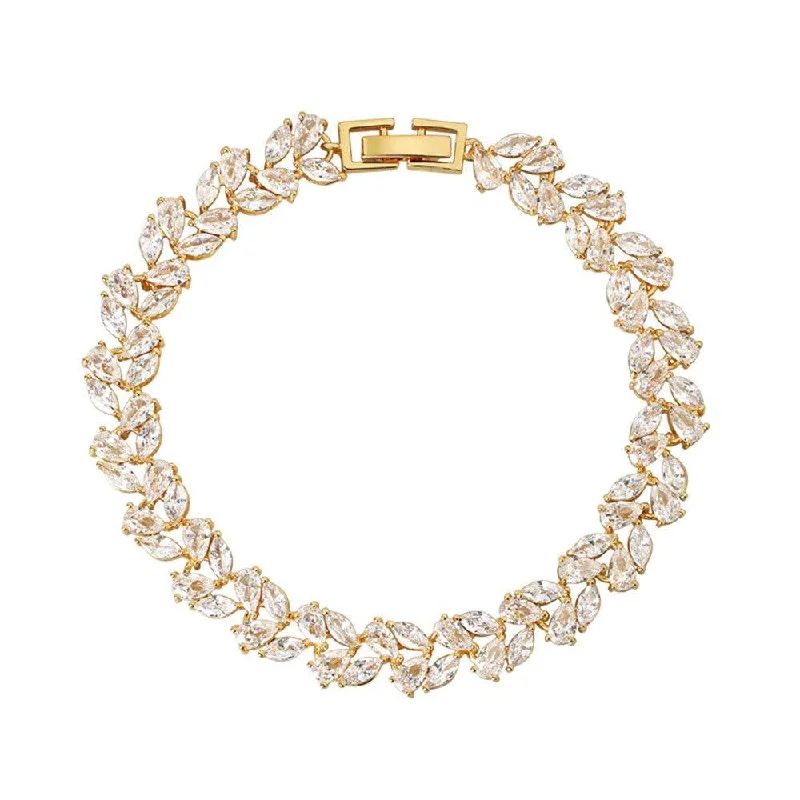 Elegant Jewelry At Unbeatable Offers – Shop Before It's Gone Unbeatable Deals Gold Cubic Zirconia Tennis Bracelet with Marquise and Pear Cut Cubic Zirconia Tennis Bracelet