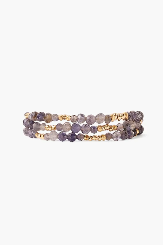 Exclusive Online Discounts On Stylish Jewelry Premium Style Offers Granada Triple Naked Wrap Bracelet Iolite Gold