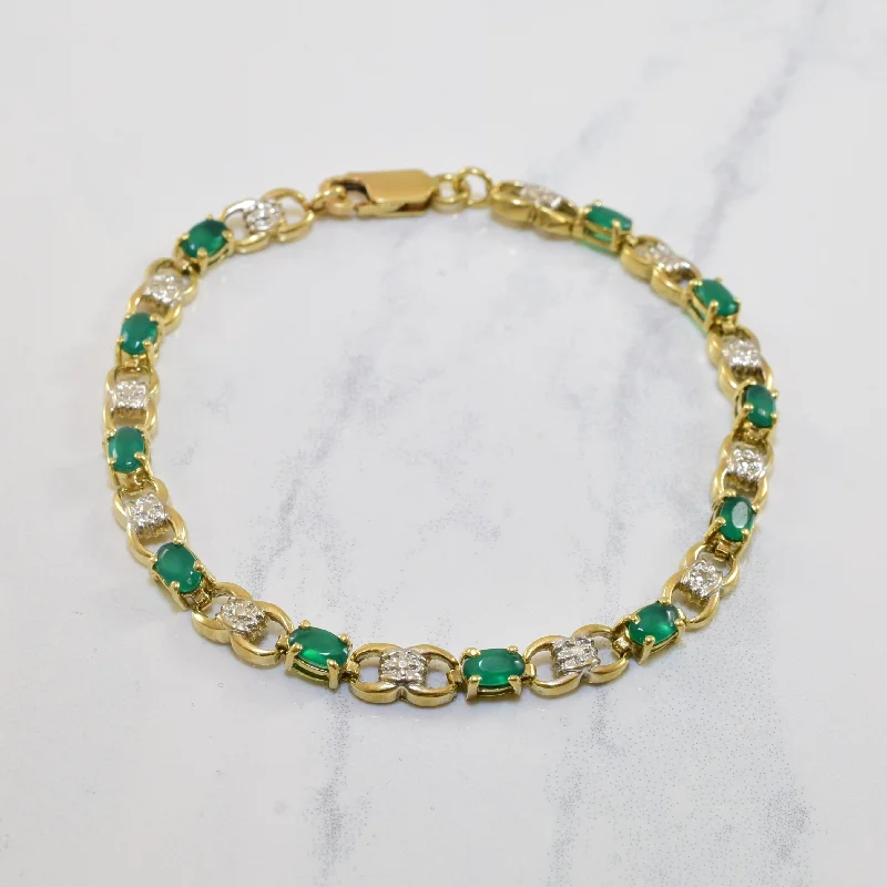 Bestselling Jewelry Now On Sale – Elevate Your Look Huge Markdowns Green Onyx & Diamond Bracelet | 1.80ctw, 0.02ctw | 6.5" |