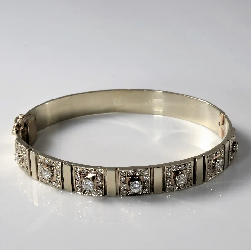 Chic And Stylish Jewelry At Exclusive Prices Hinged Diamond Grid Bangle | 1.19ctw | 7" |