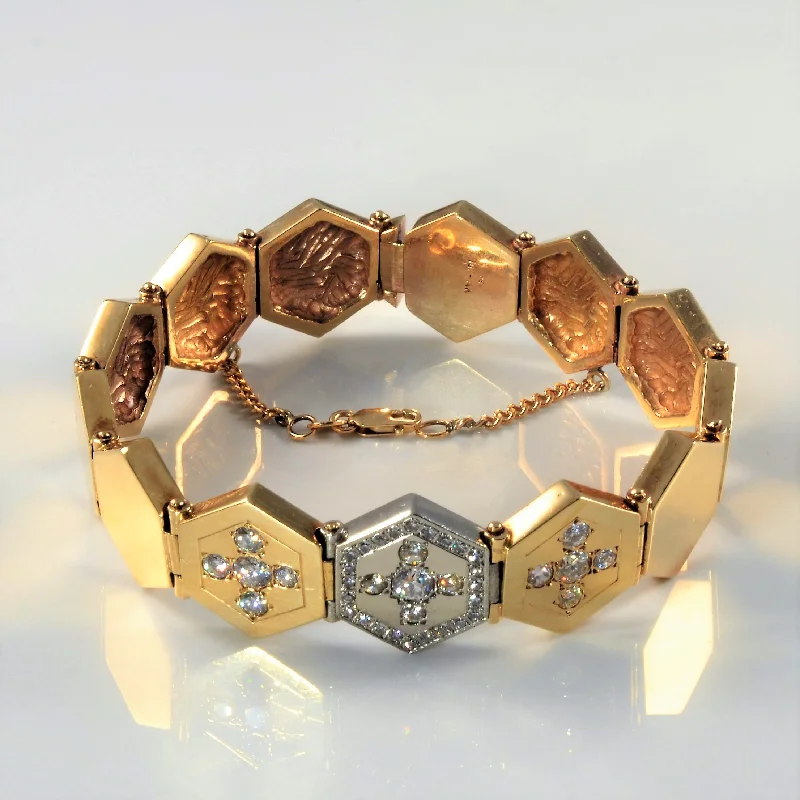 Exclusive Jewelry Sale – Sparkle For Less Heavy Diamond Honeycomb Bracelet | 1.26ctw | 8" |