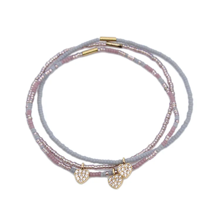 Last Chance To Shop High-End Jewelry At Markdown Prices Feminine Style Promotions Heart Bracelets / Set of 3 / Heather