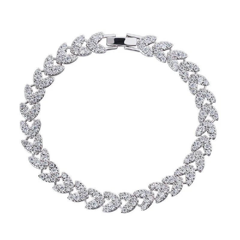 Unique Jewelry Designs Now At Discounted Rates Best Deals Of The Season Heart CZ Tennis Bracelet with White Diamond Cubic Zirconia for Women