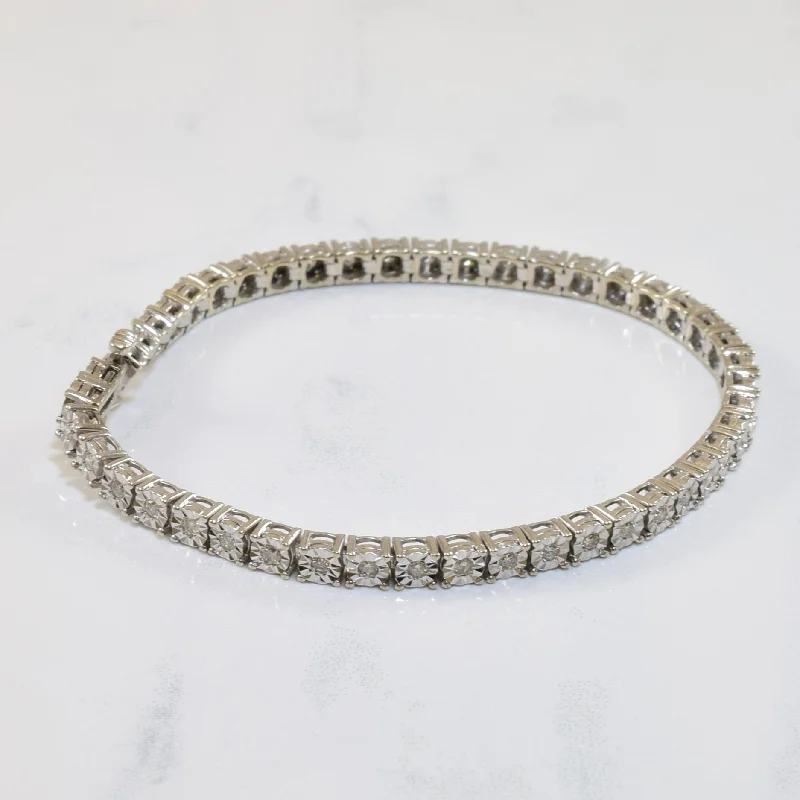 Breathtaking Jewelry, Breathtaking Prices Illusion Set Diamond Tennis Bracelet | 0.92ctw | 7.25" |