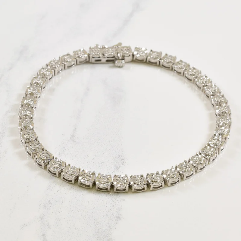 Chic, Trendy, And Affordable Jewelry Sale Illusion Set Diamond Tennis Bracelet | 0.09ctw | 7.5" |