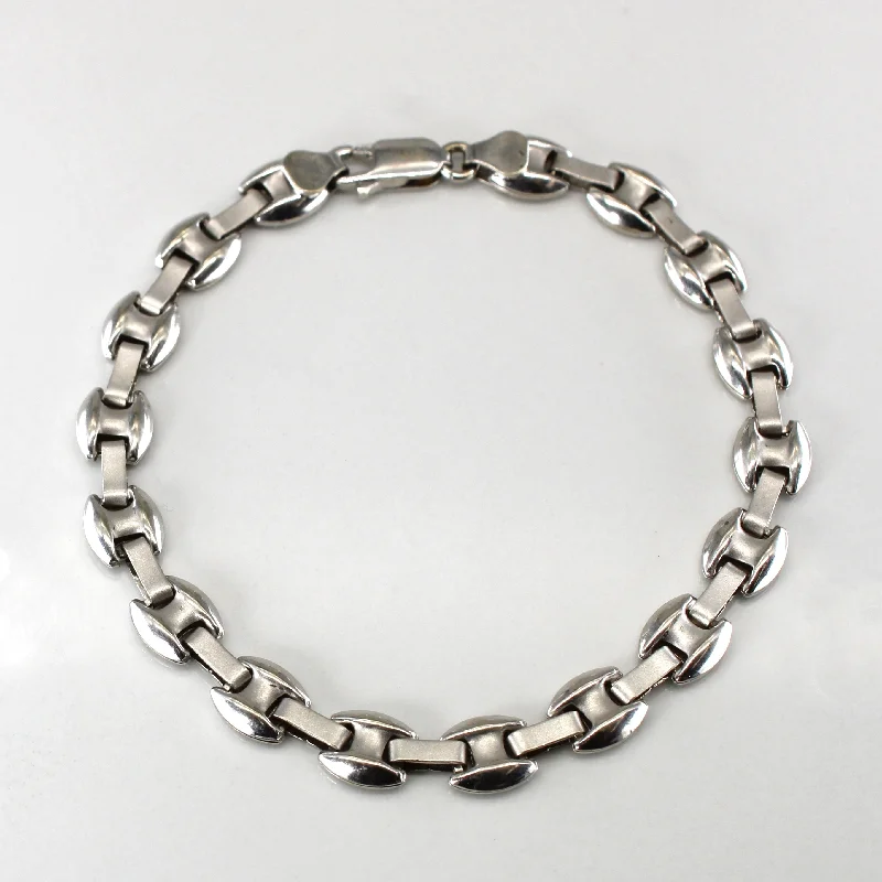 Everyday Jewelry Essentials Now On Sale Interlocking White Gold Chain Bracelet | 7"|