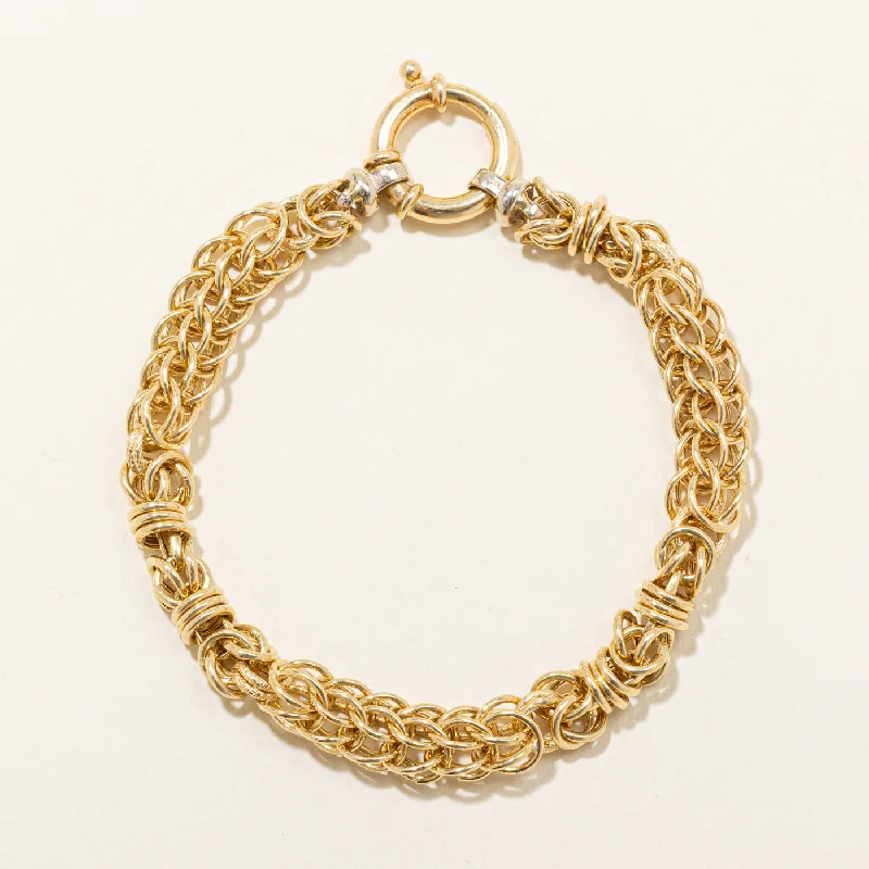 Fashion-Forward Geometric Jewelry For Contemporary Style Italian 18k Yellow Gold Bracelet | 8" |