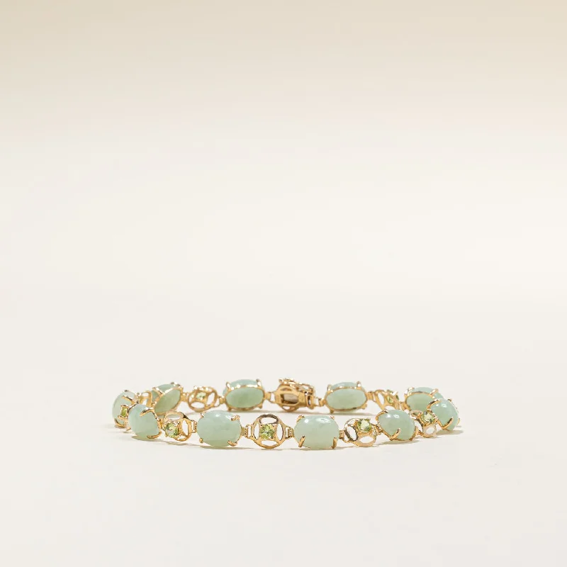 Flash Sale On Exquisite Jewelry – Don't Miss Out Jade & Peridot Bracelet | 17.50ctw, 1.00ctw | 7.5" |