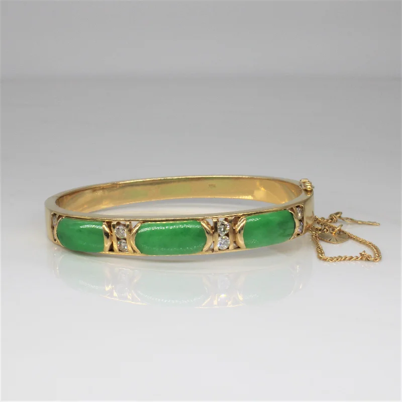 Modern Jewelry At Exclusive Discounts – Shop Today Jadeite & Diamond Cuff Bracelet | 5.00ctw, 0.05ctw | 6" |