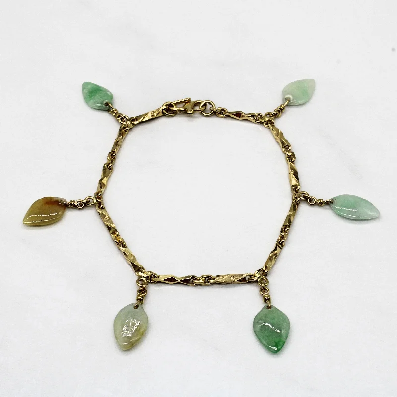 Bestselling Jewelry At Special Promotional Rates Jadeite Leaf Charm Bracelet | 3.90ctw | 6" |