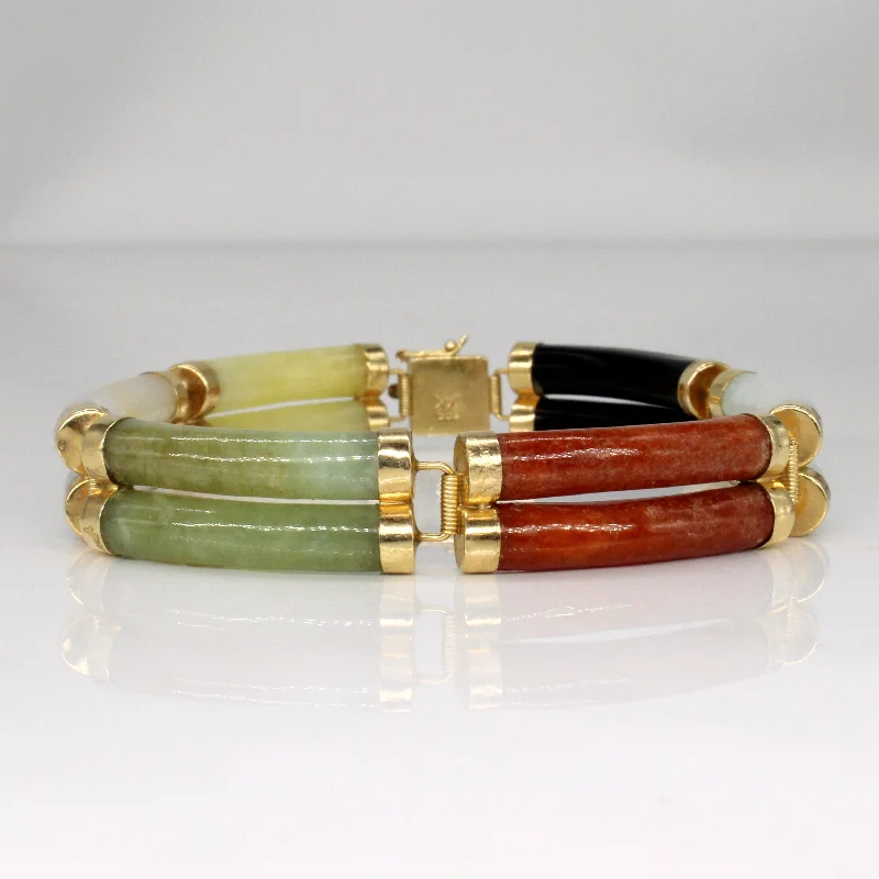 Grab Your Favorite Jewelry At The Lowest Prices Jadeite & Onyx Bracelet | 48.00ctw | 7.5" |