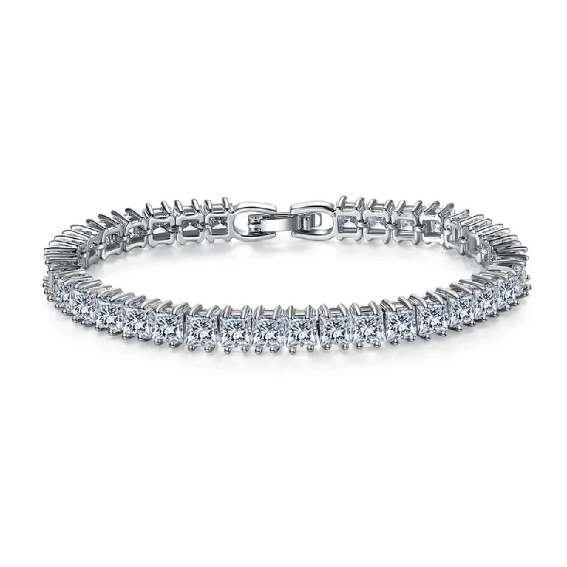 Luxury Jewelry At Unbeatable Discounts Princess Cut Cubic Zirconia Tennis Bracelet