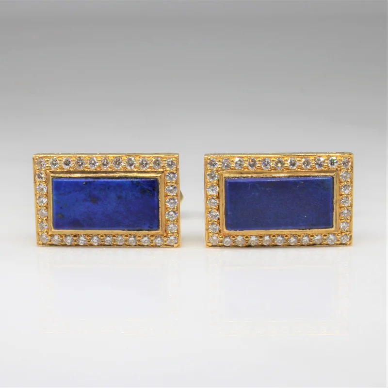 Discounted Jewelry For A Glamorous Look Lapis & Diamond Cufflinks | 4.00ctw, 1.00ctw |